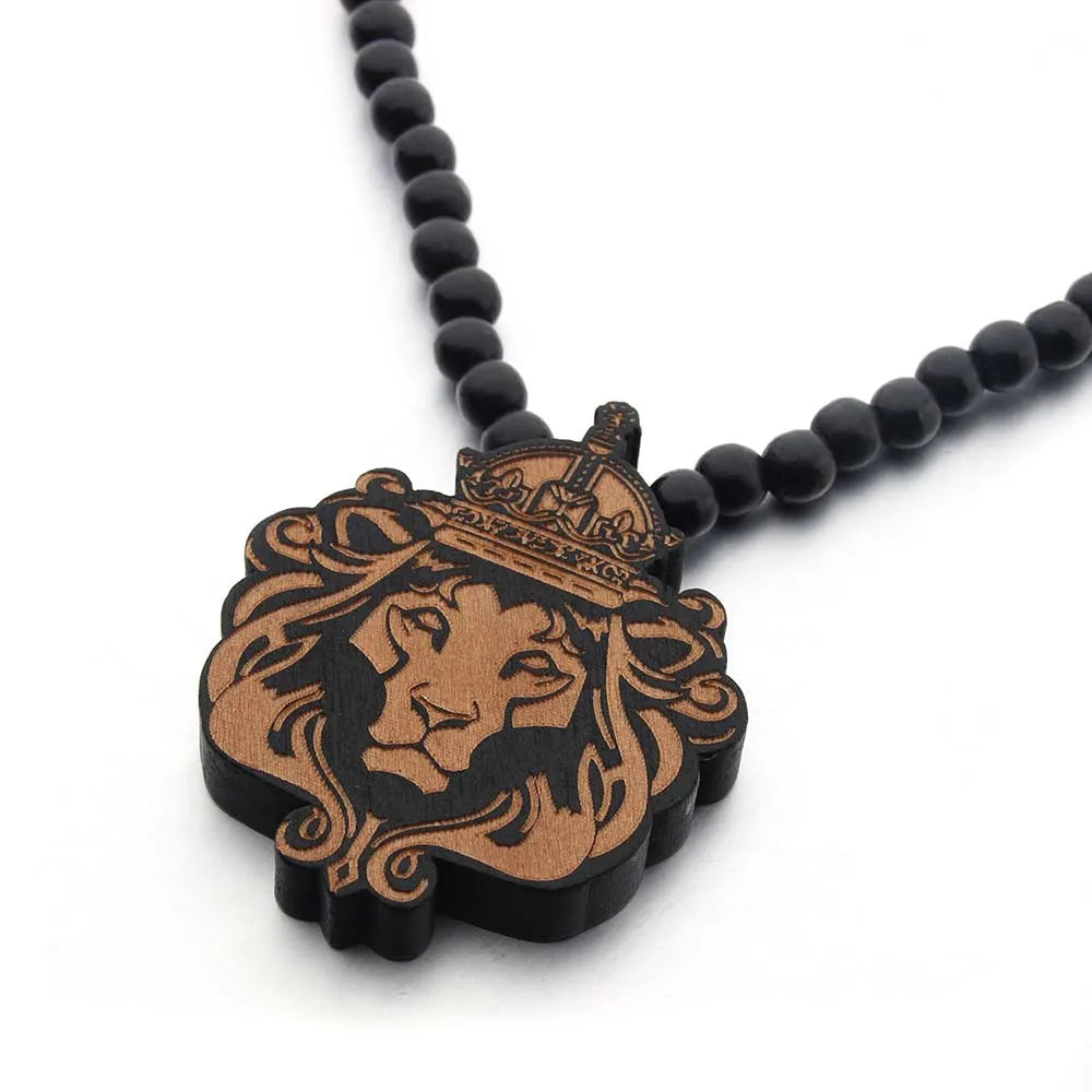 Stunning African Style Lion Beads Long Necklace