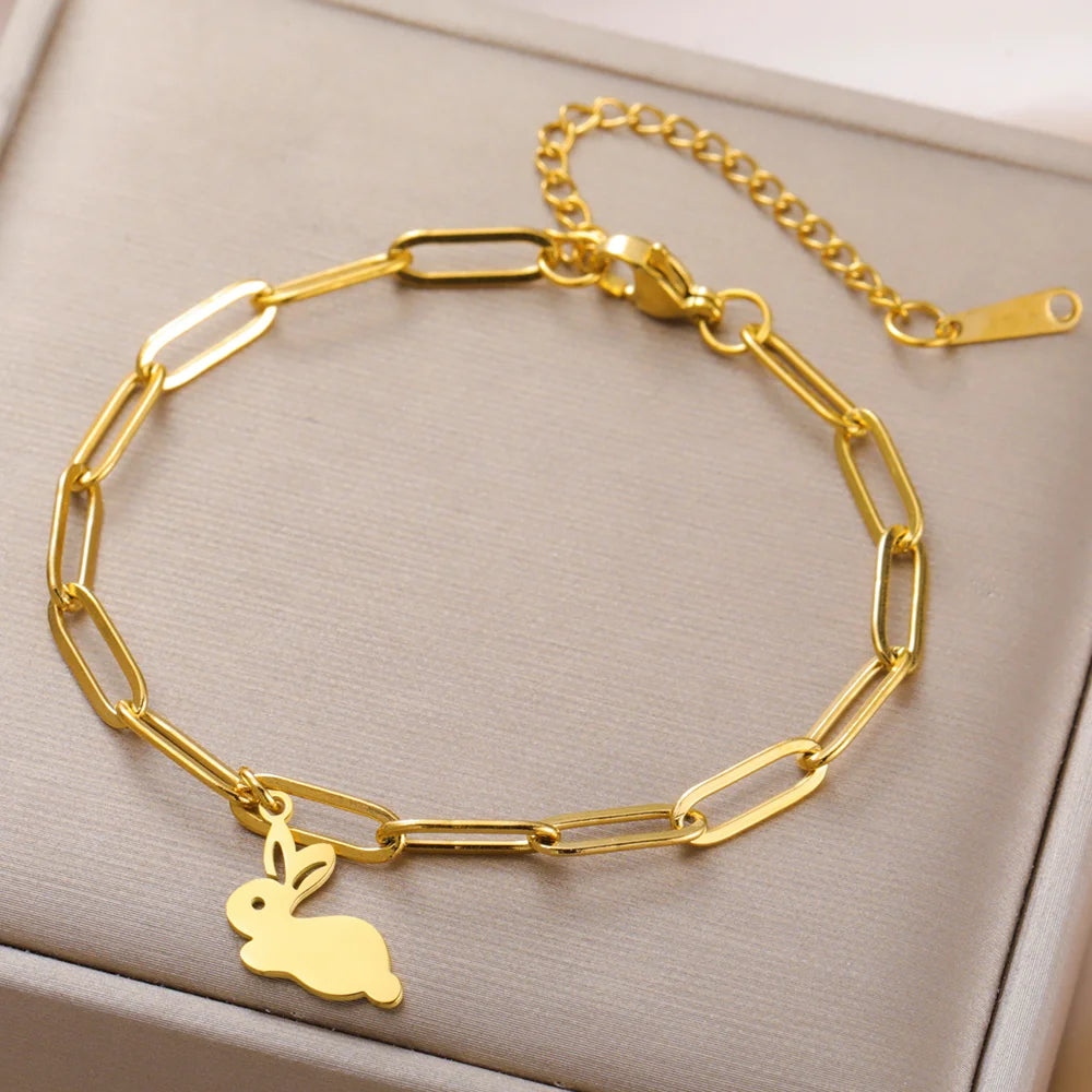 Stainless Steel Bunny Bracelet