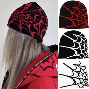 Knitted Spider Web Beanie
