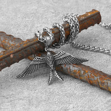 Viking Stainless Steel Swallow Bird Necklace