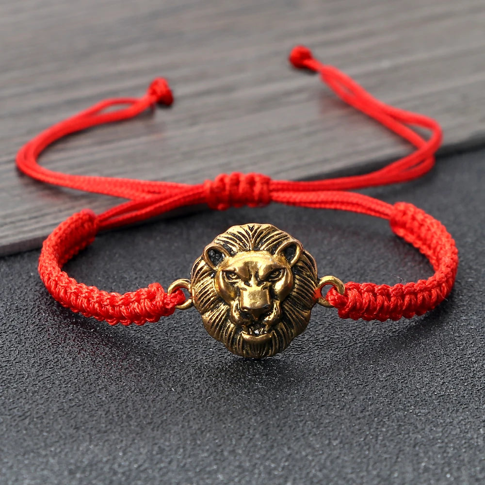 Charm Lion Head Braided Bracelet