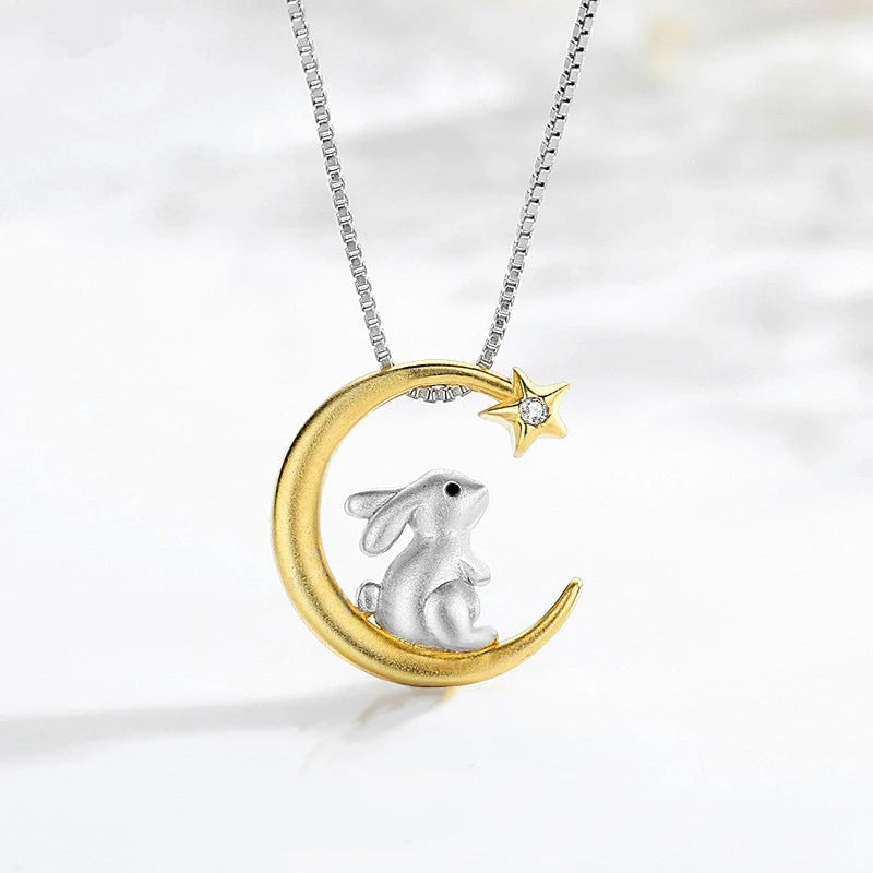 Gorgeous Moon Bunny Necklace