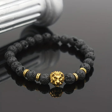Vulcanic Lava Lion Head Bracelet