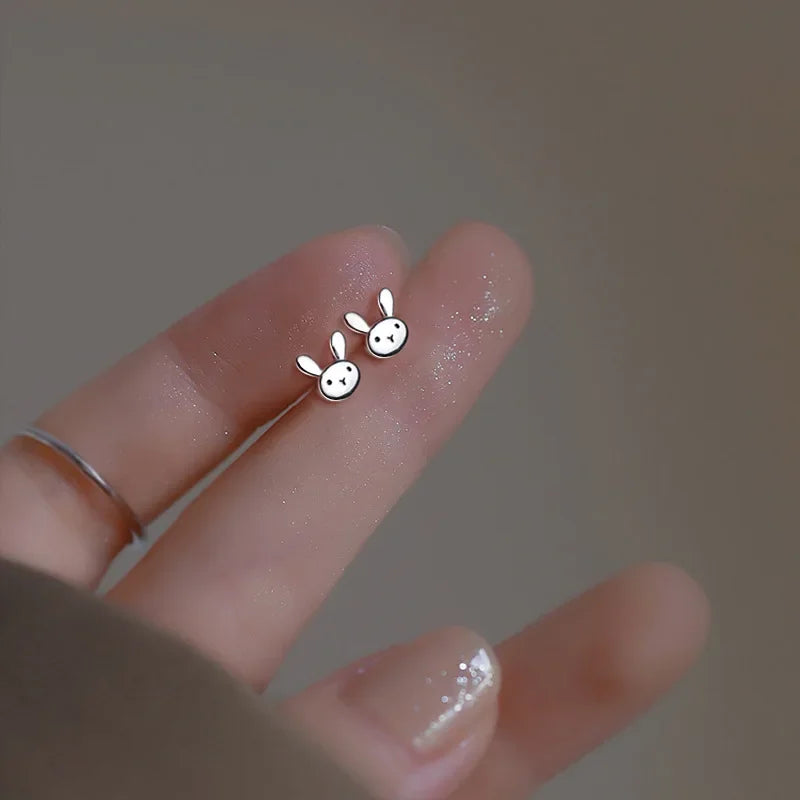 Cute Minimalist Mini Bunny Stud Earrings