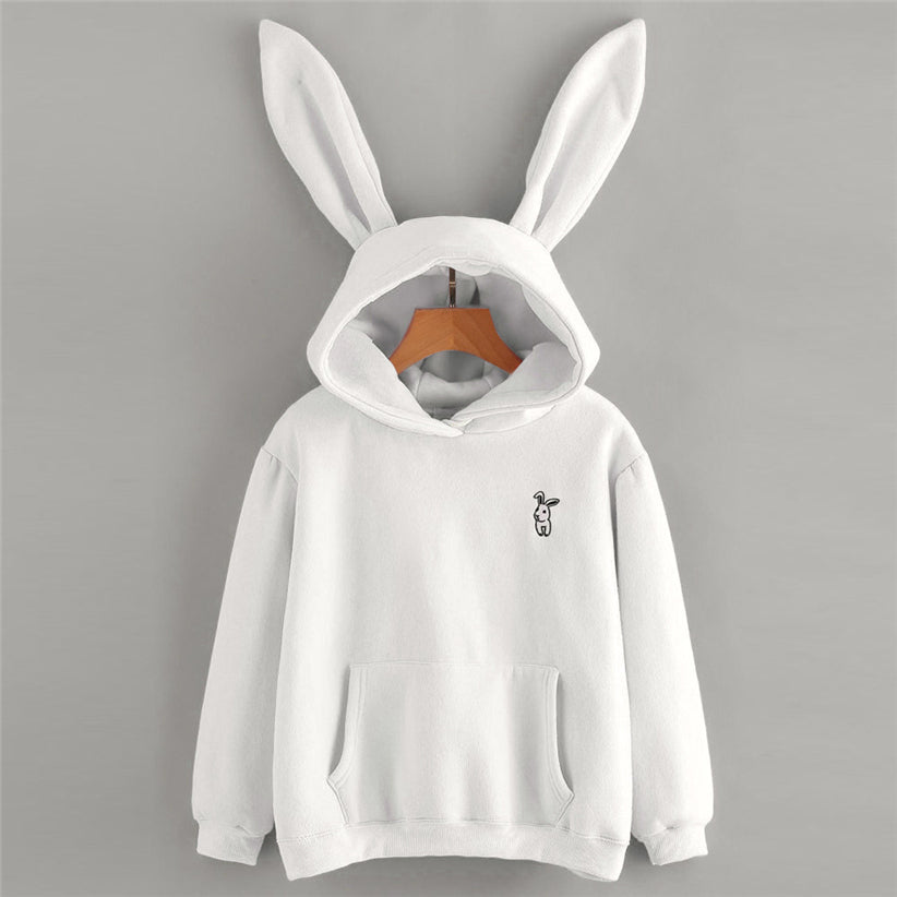 Bunny hoodie with ears best sale