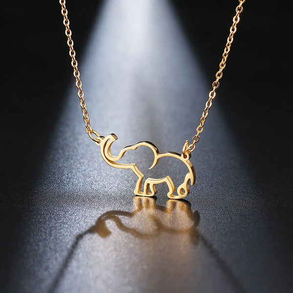 Stunning Hollow Stainless Steel Elephant Necklaces