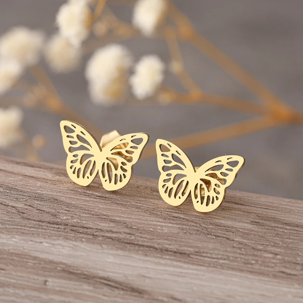 Delicate Hollow Butterfly Earrings