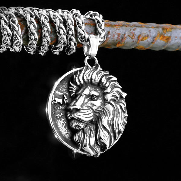 Stainless Steel Classic Lion Viking Necklace