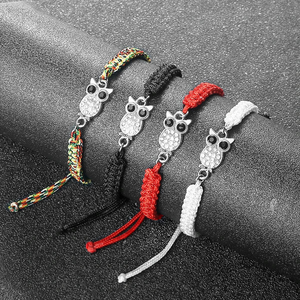 Handmade Owl Pendant Adjustable Bracelet