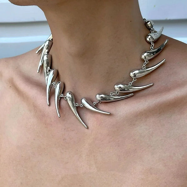 Stainless Steel Wolf Fangs Choker Necklace