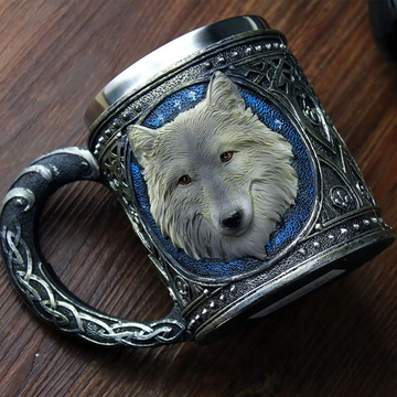 Unique Wolf Head Viking Style Mug