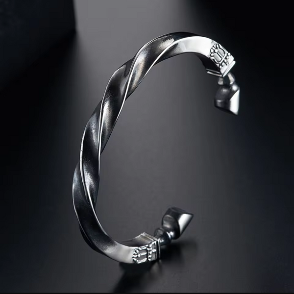 Vintage War Horse Hoof Twist Cuff Bangle Bracelet