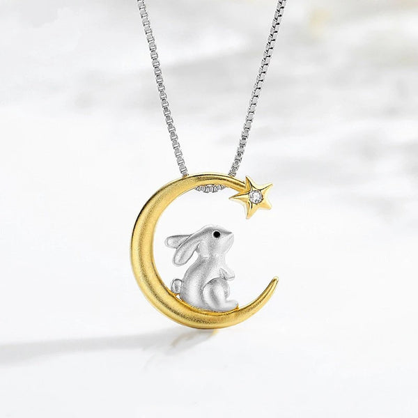 Gorgeous Moon Bunny Necklace