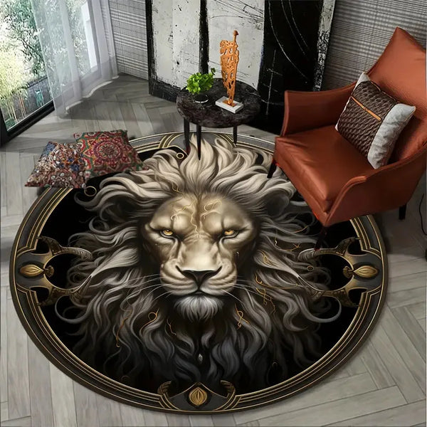 3D Artistic Lion Round Carpet Mat