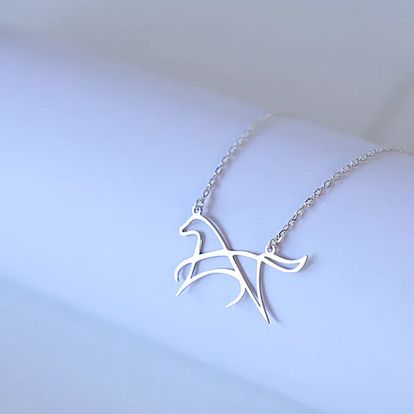 Simple And Elegant Horse Hollow  Stainless Steel Necklace