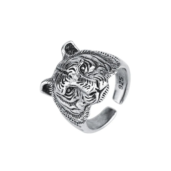 Stunning S925 Silver Plated Tiger Ring
