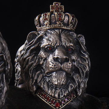 Retro Lion Crown Ring