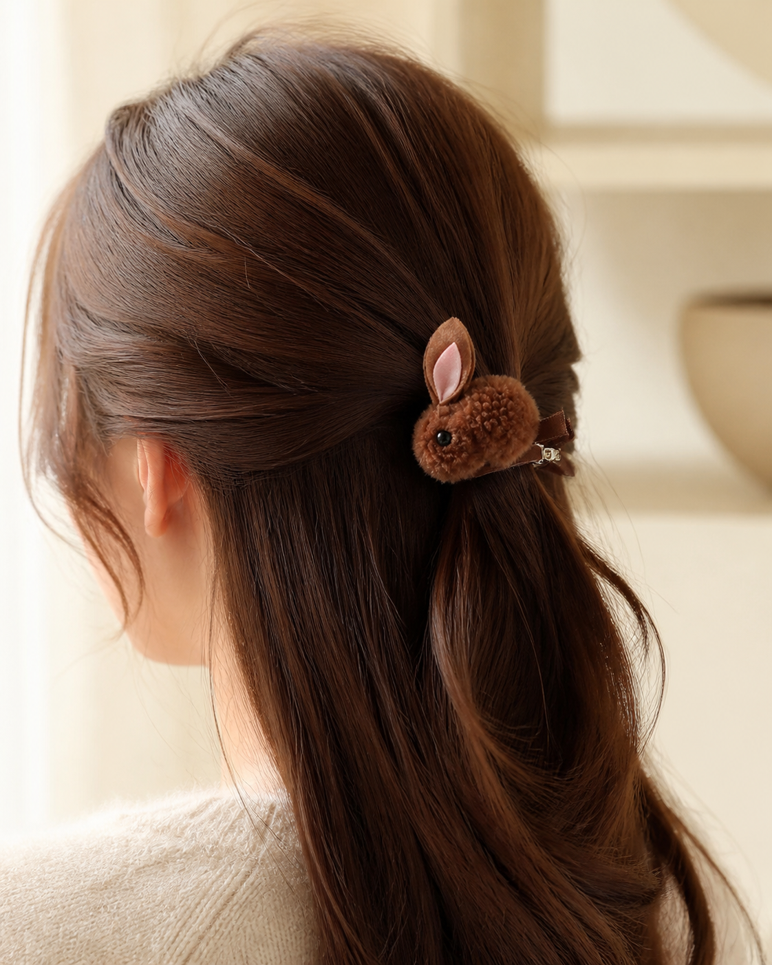 Cute Hair Ball Rabbit Hair Clip