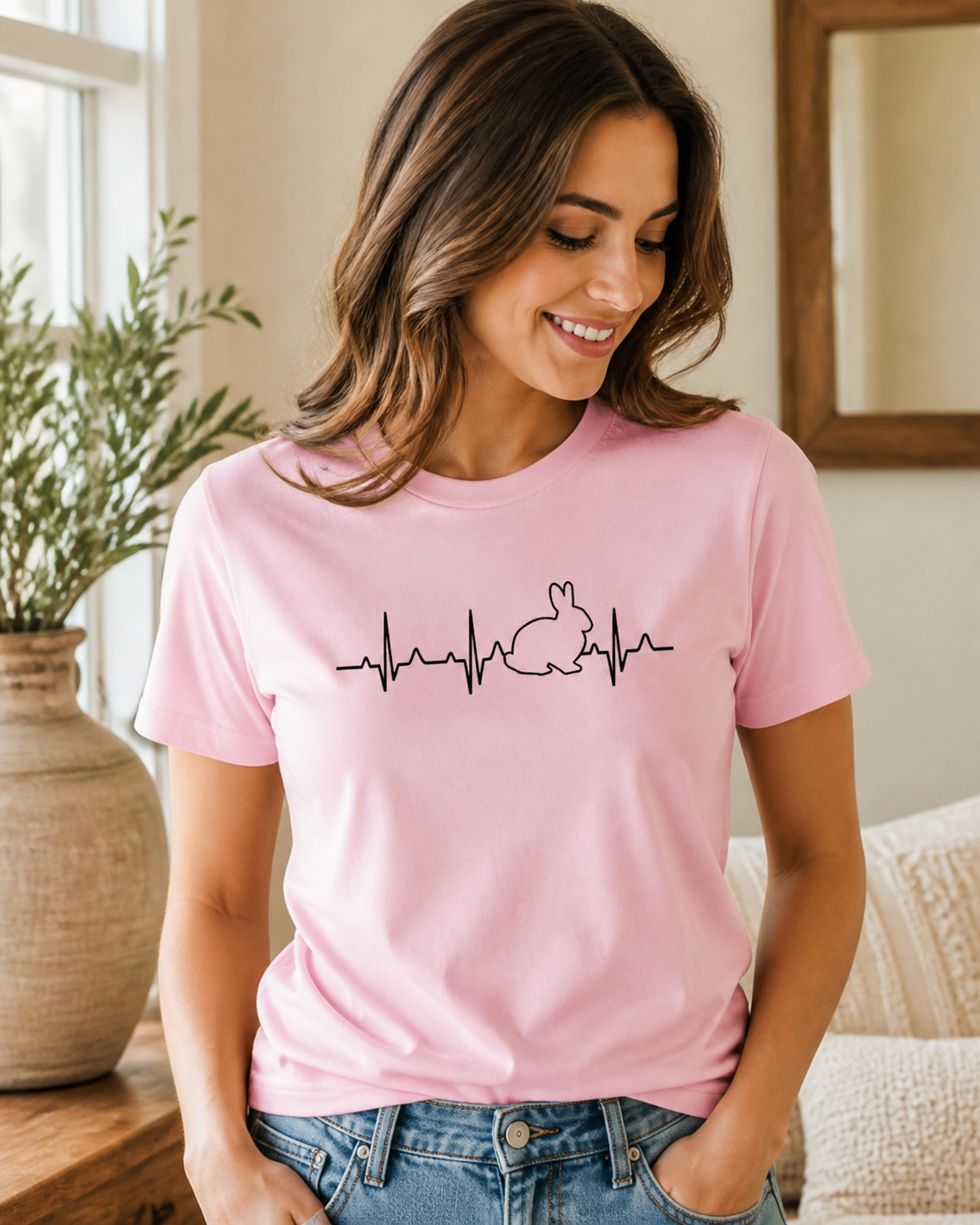 Adorable Bunny Heartbeat T-Shirt