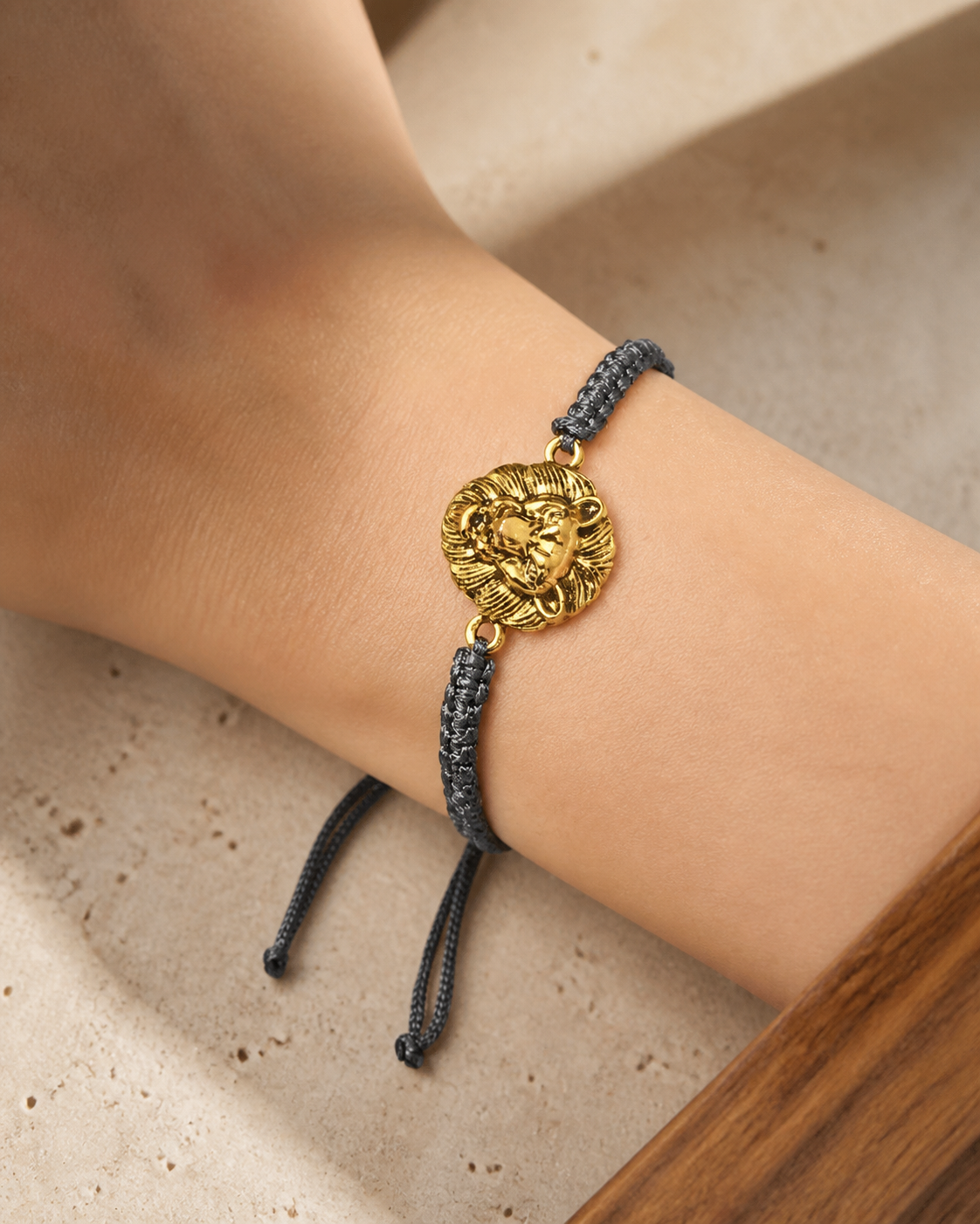 Charm Lion Head Braided Bracelet