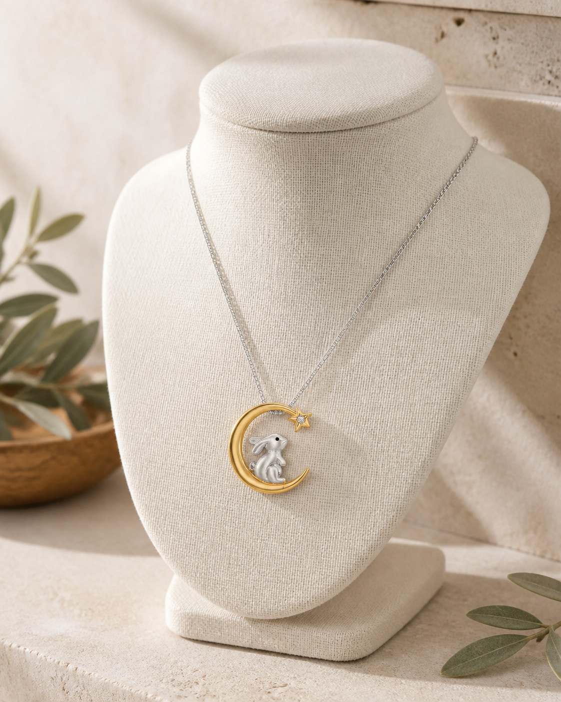 Gorgeous Moon Bunny Necklace