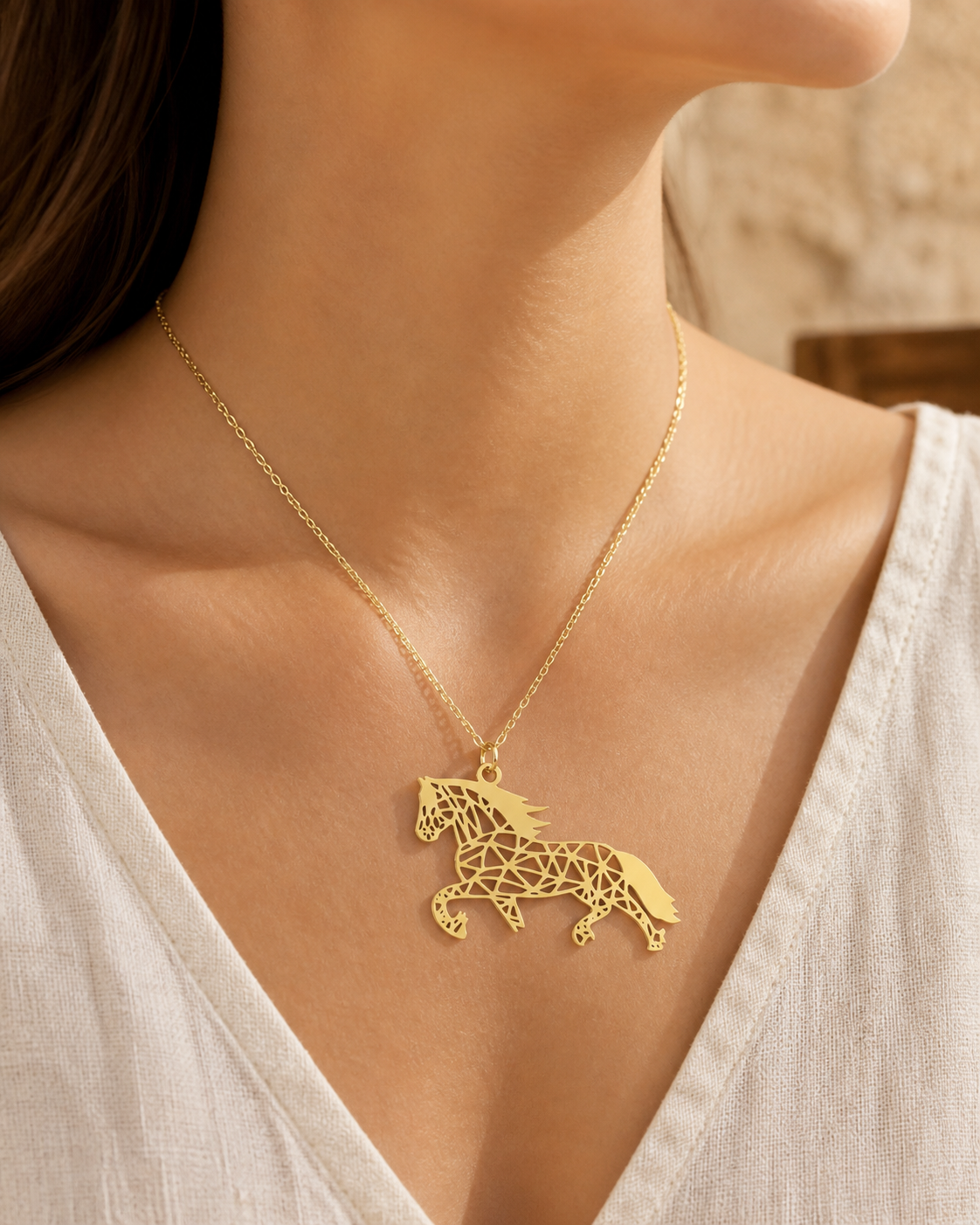 Hollow Horse Necklace
