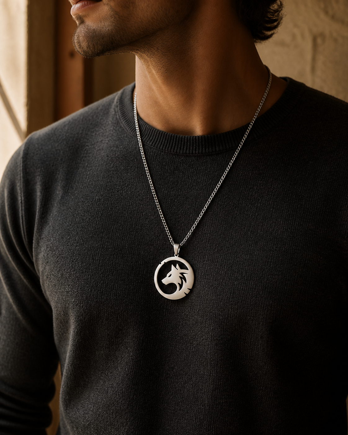 Punk Wolf Stainless Steel Necklace