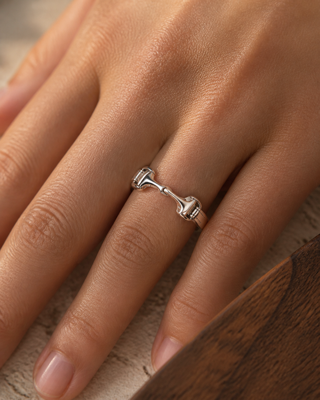 Luxurious Pure S925 Silver Horse Snaffle Bit Rings