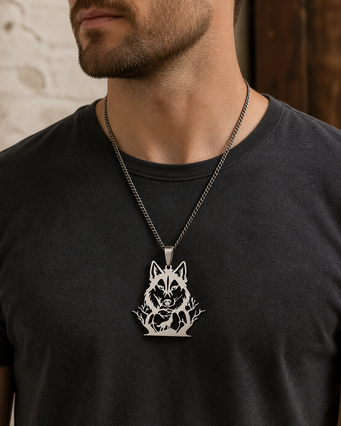 Unique Full Moon Wolf Necklaces