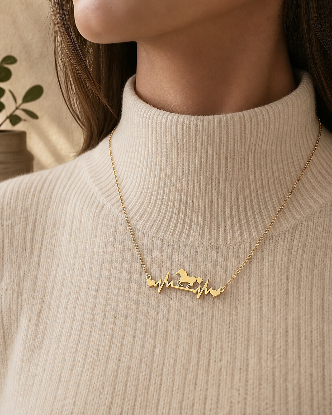 Unique Horse Heartbeat Necklace