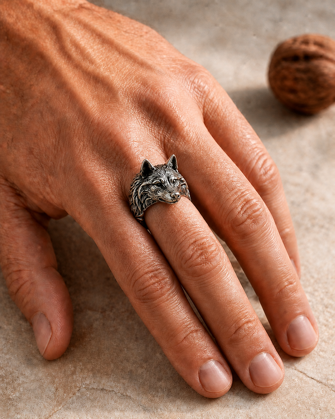 Vintage Wolf Head Ring