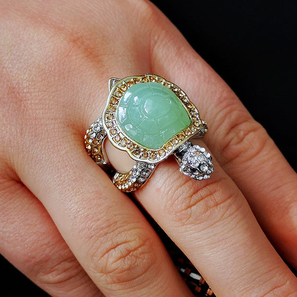 Unique Vintage Turtle Gem Ring