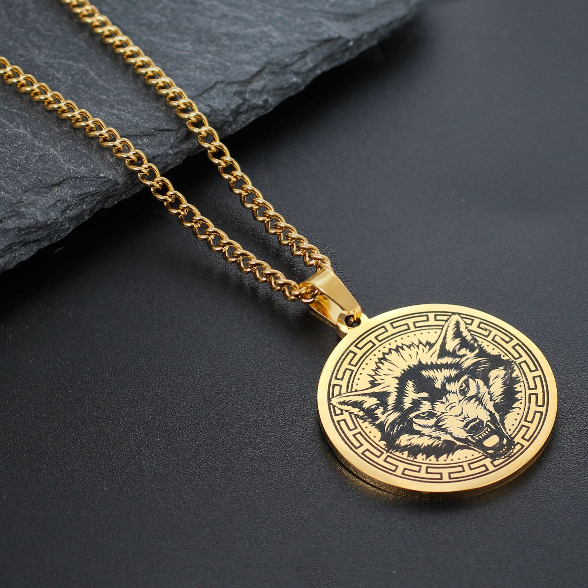 Amazing Circular Warrior Wolf Necklaces