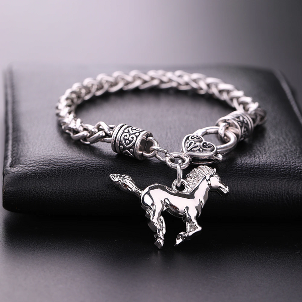 Gorgeous Silver Plated Horse Bracelet