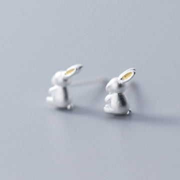 Adorable Pure S925 Silver Bunny Earrings