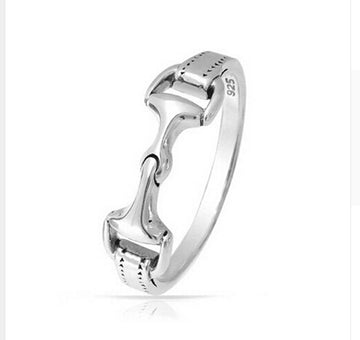 Luxurious Pure S925 Silver Horse Snaffle Bit Rings