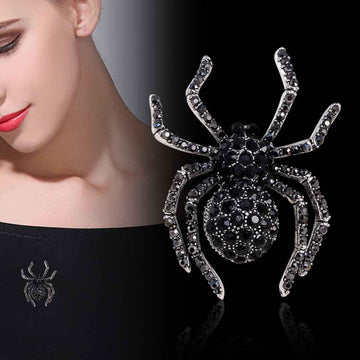 Unique Black Queen Spider Brooch