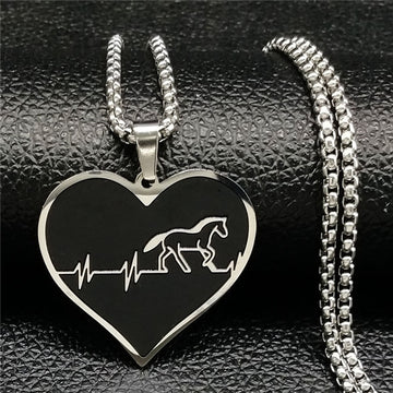 Unique Horse Heartbeat Necklace