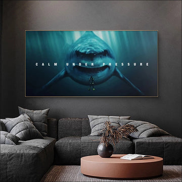 Unique Calm Under Pressure Shark Canvas