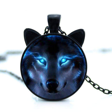 Unique Wolf Glass Necklace Pendant - Animals Realm